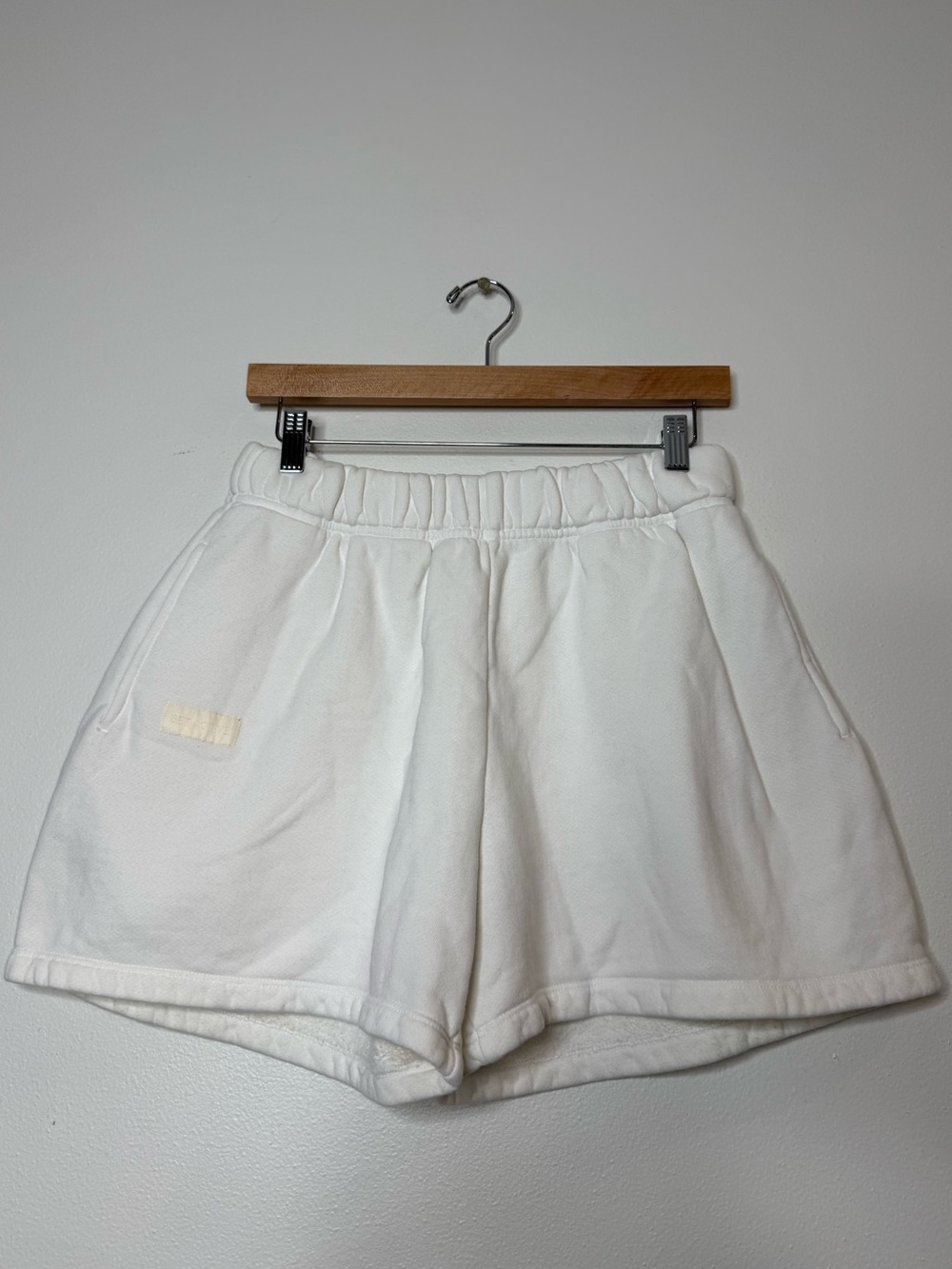 Set Active 100% Cotton Heavyweight Sweat Shorts in white size small